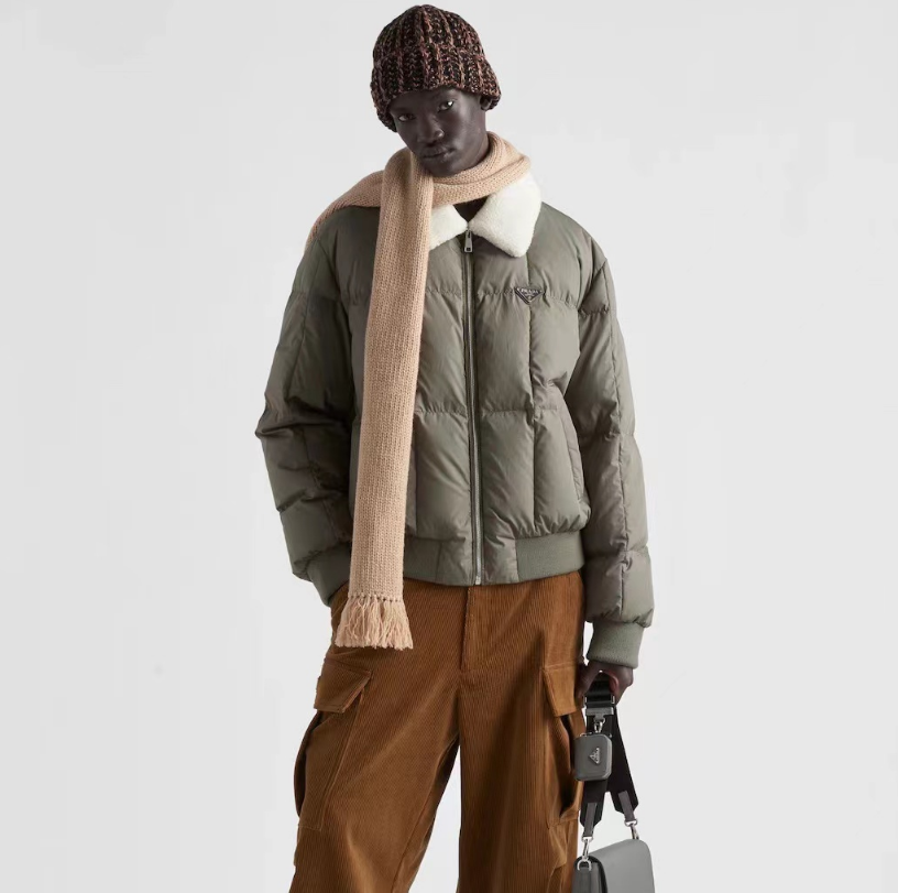 プラダメンズカーキパディングジャケットr808