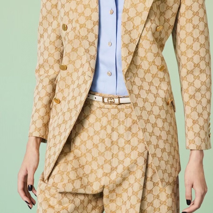 グッチレディースホワイトベルトu1119