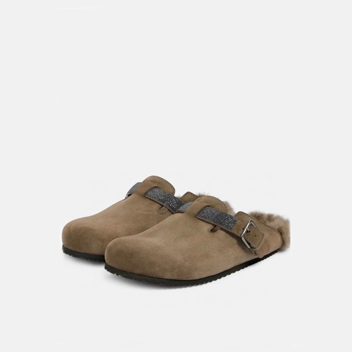 ブルネロクチネリレディースキャメルブローファーu80