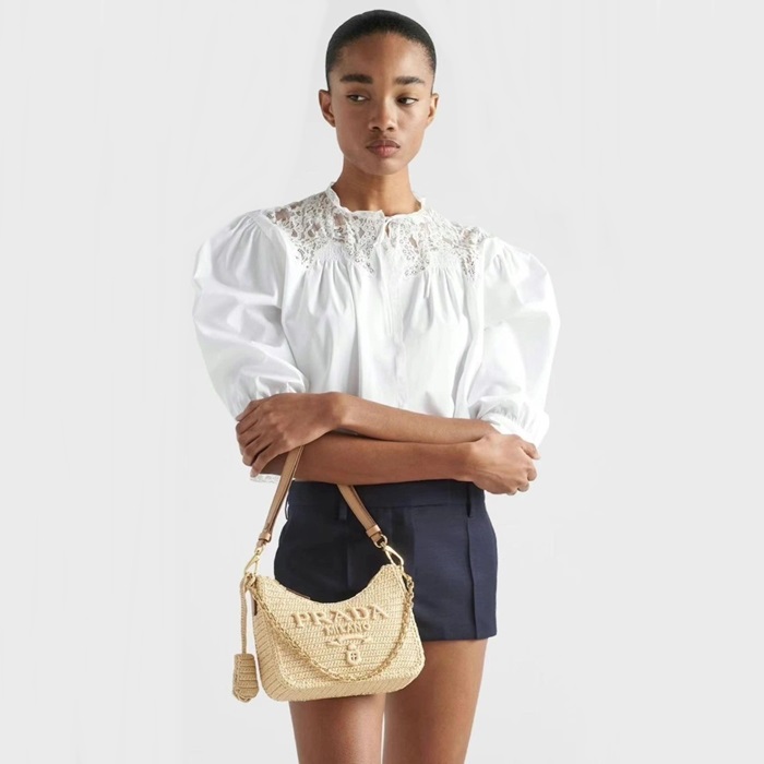 プラダレディースベージュハボバッグr818