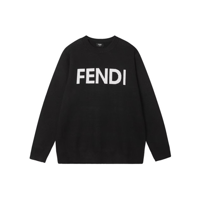 ェンディメンズブラッククルーネックセーターe547