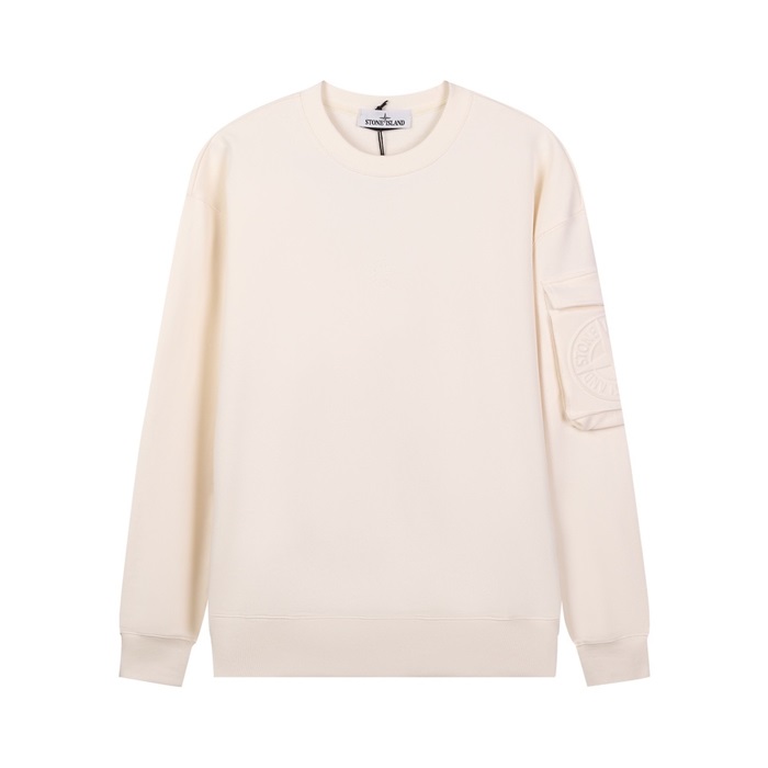 ストーンアイランドメンズモダンアイボリースウェットシャツt95