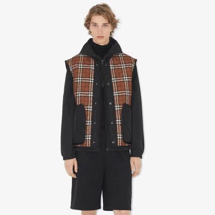 バーバリーメンズブラウンベストu345