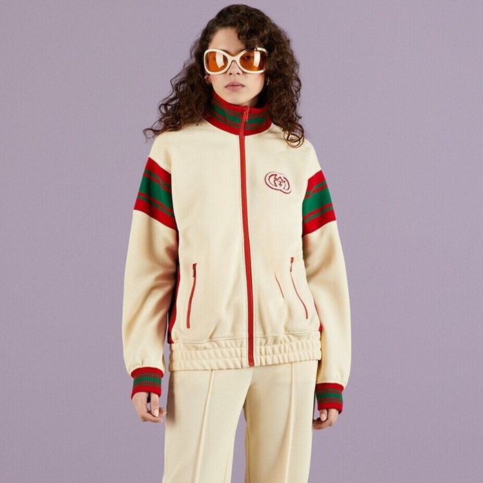 グッチレディースアイボリースウェットシャツu1125