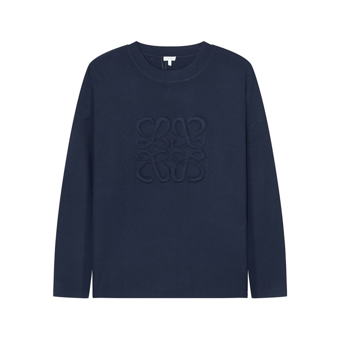 ロエベメンズネイビークルーネックセーターe813