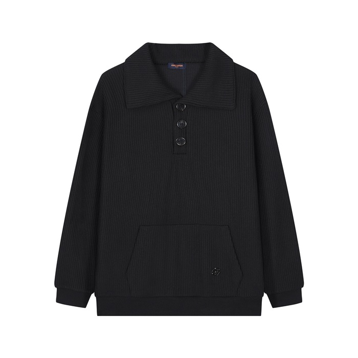 ルイヴィトンメンズブラックポロニットv2029