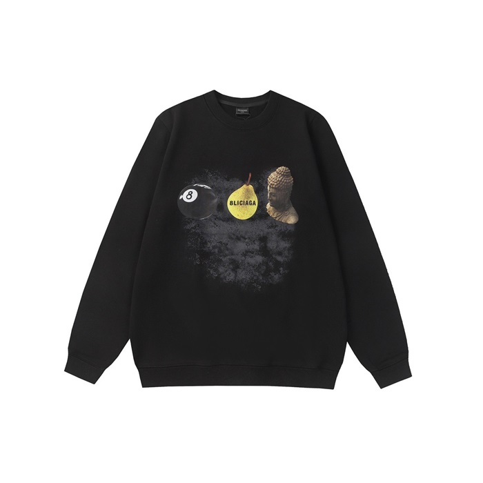 バレンシアガメンズブラックスウェットシャツa852