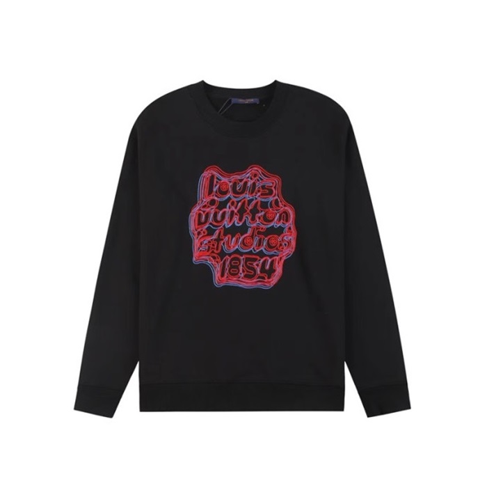 ルイヴィトンメンズブラックスウェットシャツv2039