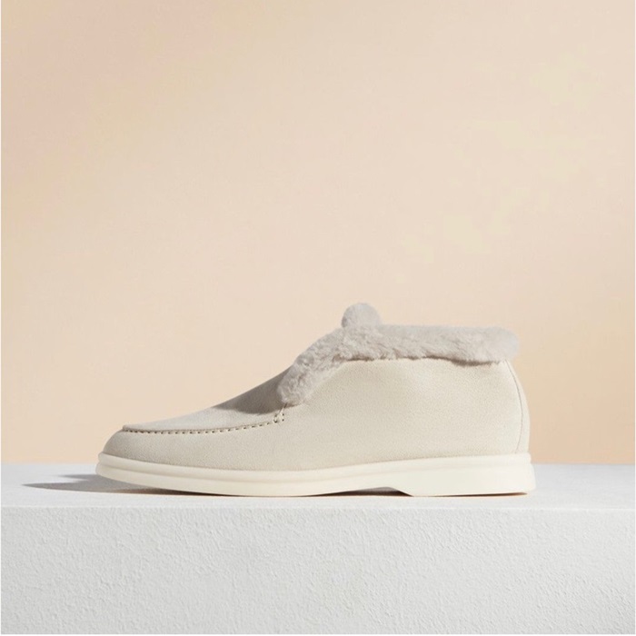 ロロピアーナレディースグレーローファーp34