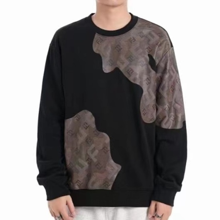 ェンディメンズカジュアルブラックスウェットシャツe548