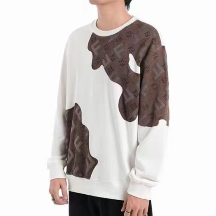 ェンディメンズカジュアルホワイトスウェットシャツe549