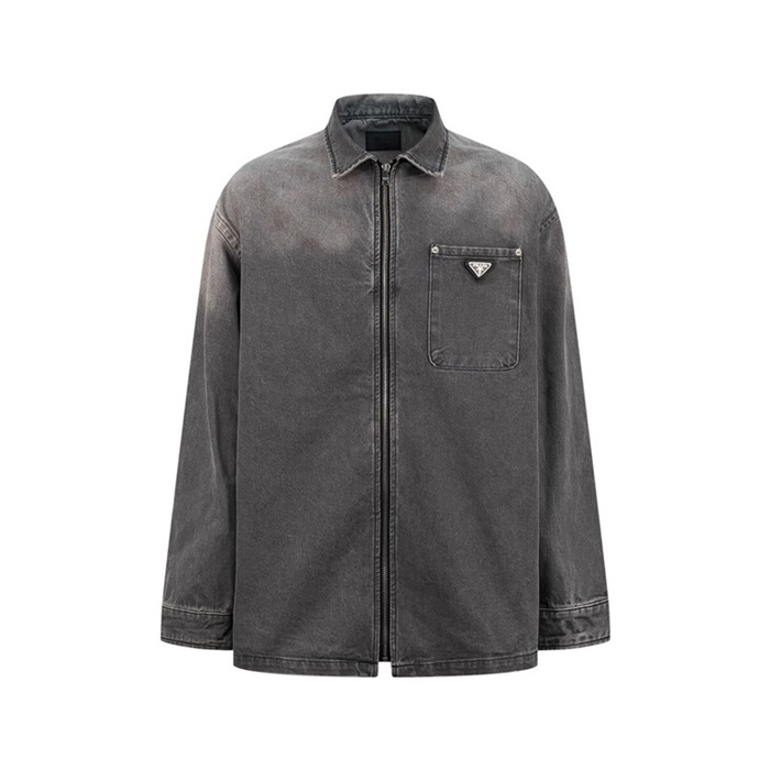 プラダメンズモダンブラックシャツr853