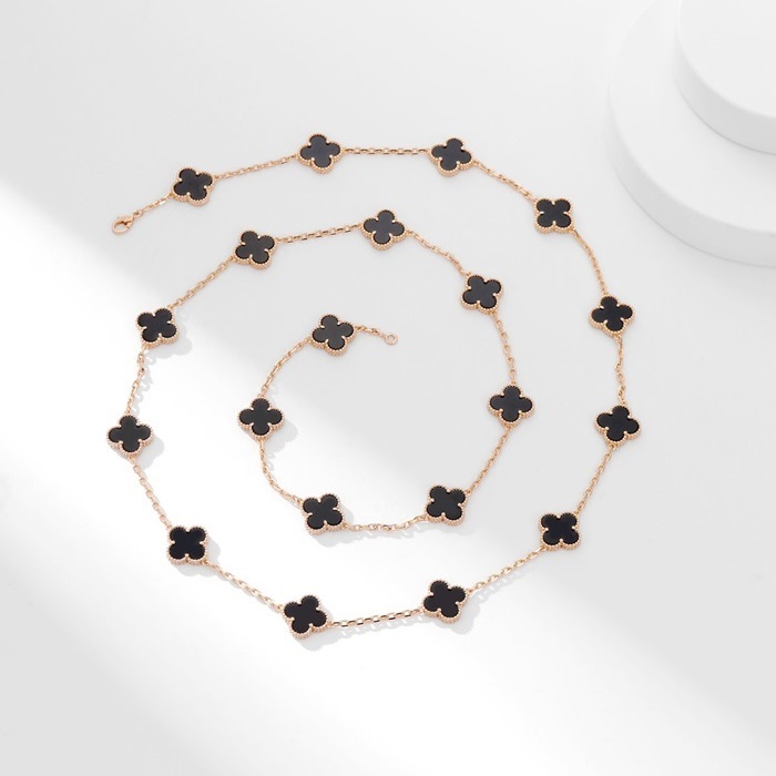 ヴァンクリーフ＆アーペルレディースブラックネックレスc375