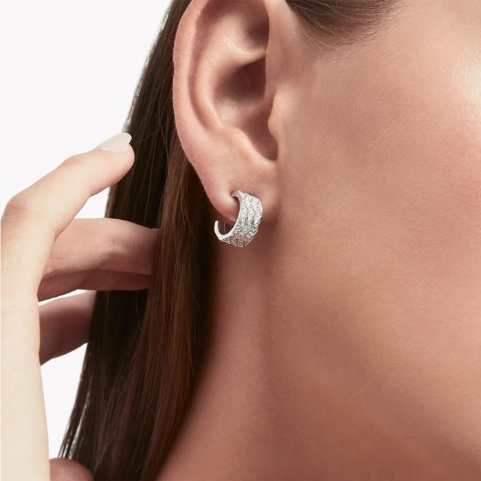 グラフ女性ホワイトゴールドピアスc389