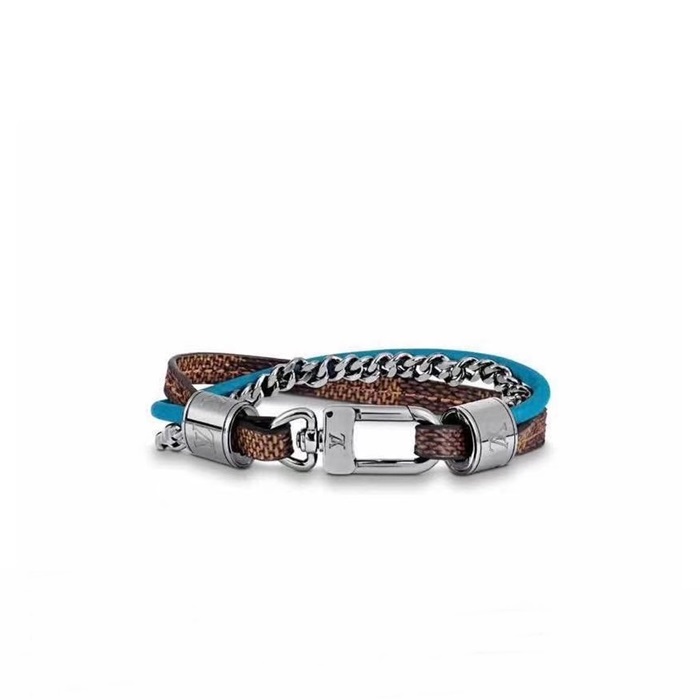 ルイヴィトンレディースブラックゴールドブレスレットc436