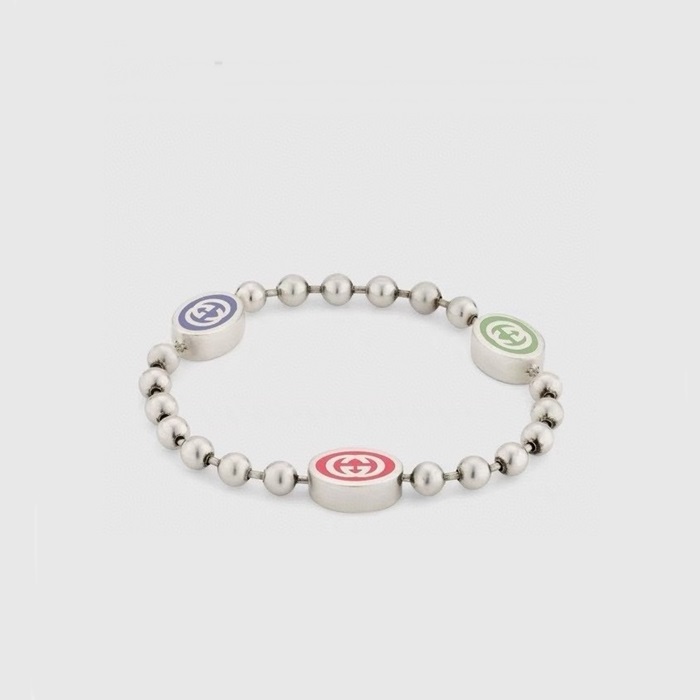 グッチレディースホワイトゴールドブレスレットc438