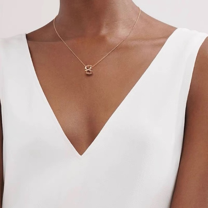 ティファニーレディースローズゴールドネックレスc448