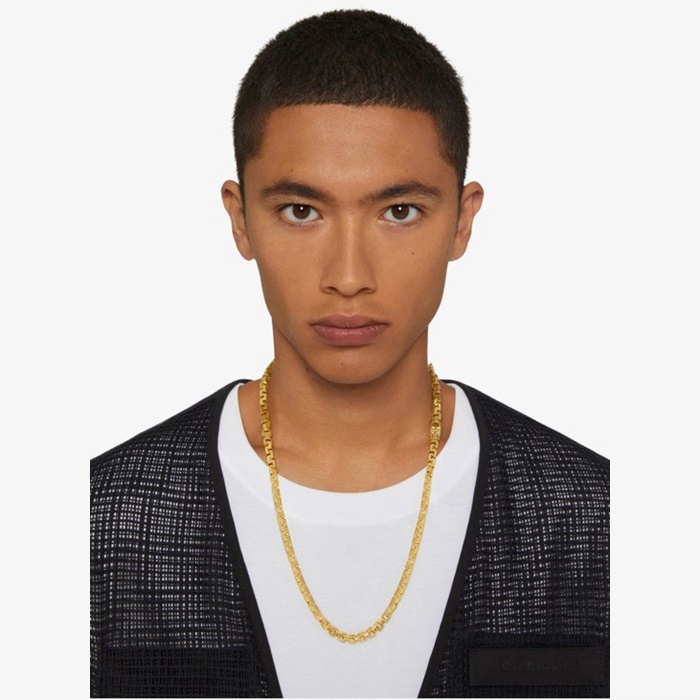 ジバンシィメンズイエローゴールドネックレスc535