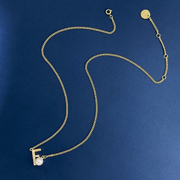 ェンディレディースイエローゴールドネックレス-c545