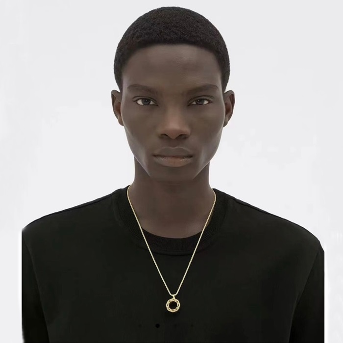 ボッテガヴェネタユニセックスイエローゴールドネックレスc554