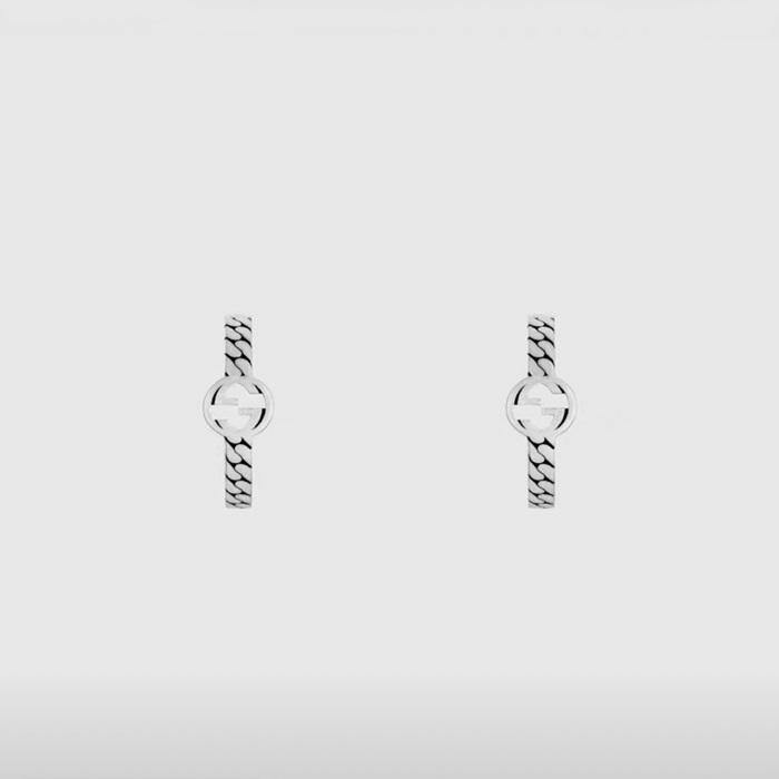 グッチレディースホワイトゴールドピアスc559