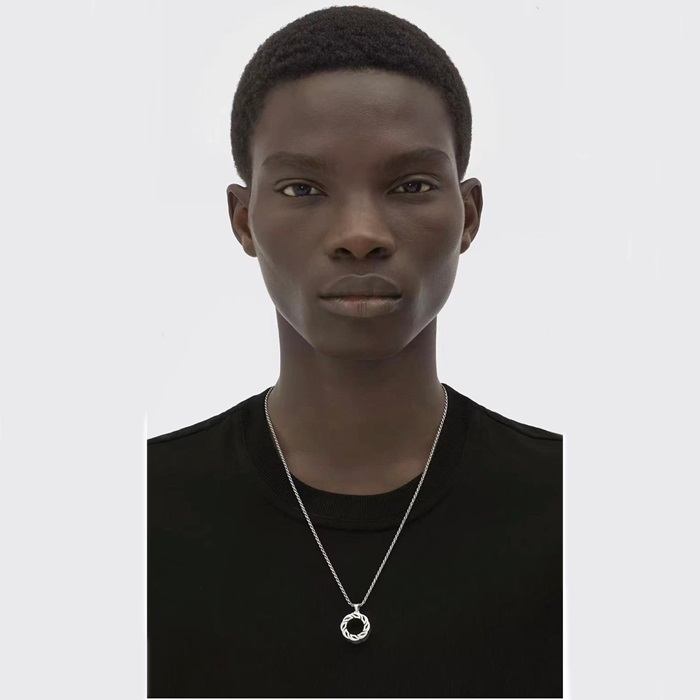 ボッテガヴェネタユニセックスホワイトゴールドネックレスc575