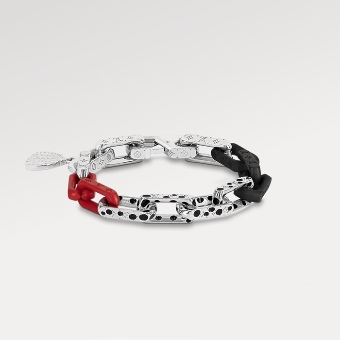 ルイヴィトンメンズホワイトゴールドブレスレットc625