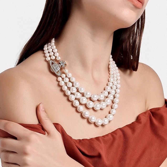 ヴィヴィアンウエストウッドレディースホワイトゴールドネックレスc649