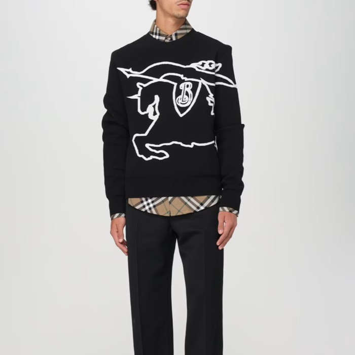 バーバリーメンズブラックセーターu356
