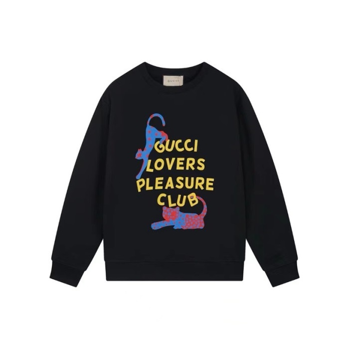 グッチメンズベーシックブラックスウェットシャツu1136