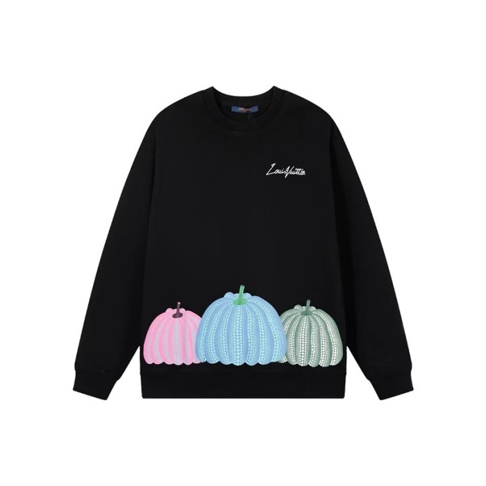 ルイヴィトンメンズブラックスウェットシャツv2064