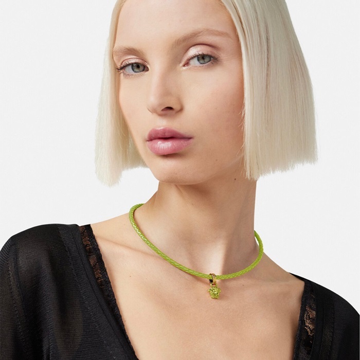 ヴェルサーチェレディースイエローゴールドネックレスc676