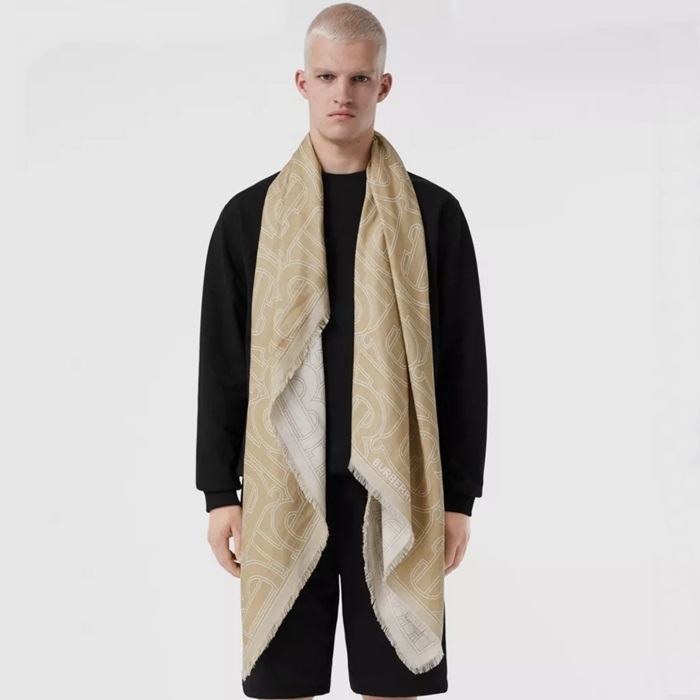 バーバリーメンズベージュマフラーu358