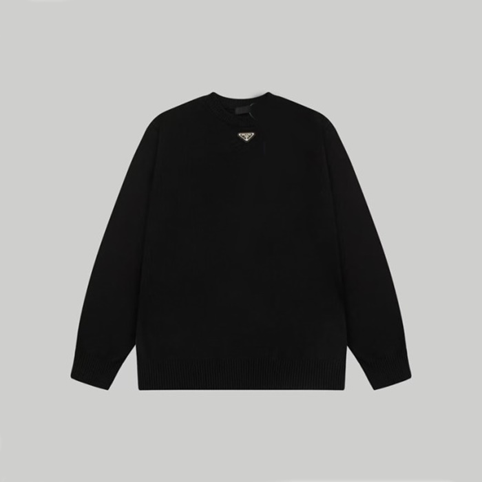 プラダメンズクルーネックブラックニットr865