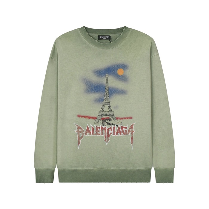 バレンシアガメンズグリーンスウェットシャツa868