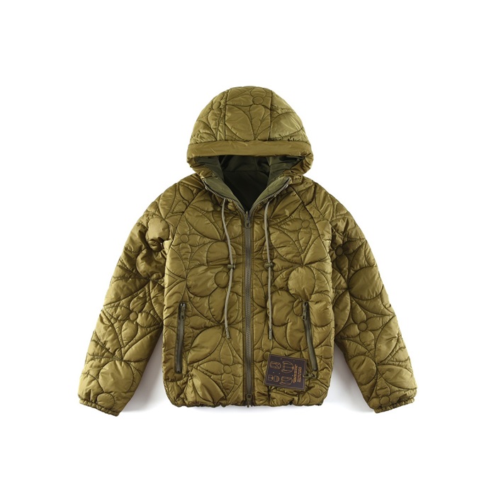 ルイヴィトンメンズカーキダウンジャケットv2077