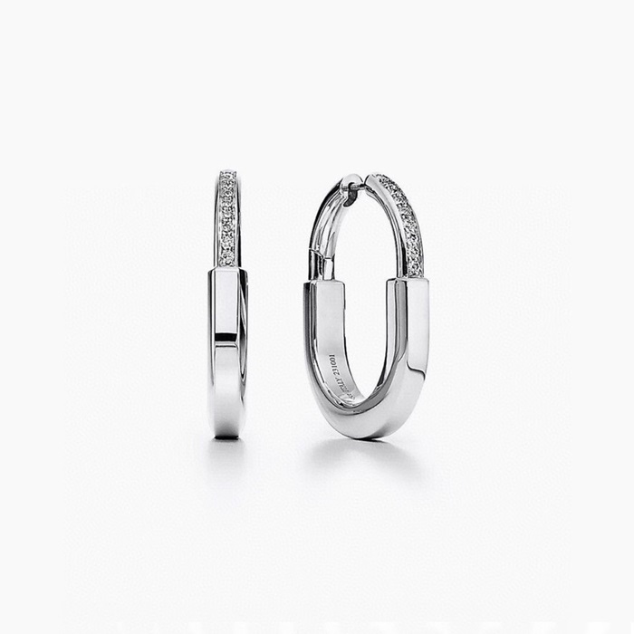 ティファニーレディースホワイトゴールドピアスc703