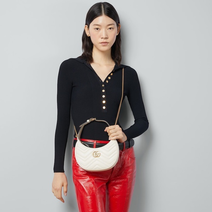 グッチレディースホワイトマーモントバッグu1150