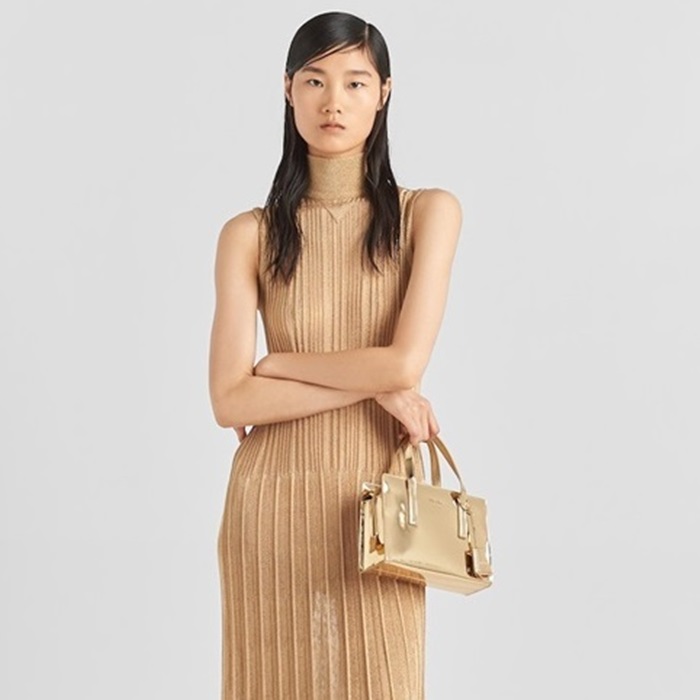 プラダレディースゴールドトートバッグr874