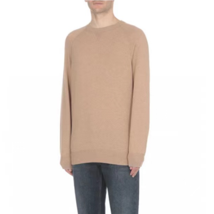 ブルネロクチネリメンズキャメルニットu85