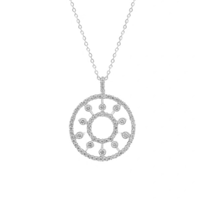 デビアスレディースホワイトゴールドネックレスc724