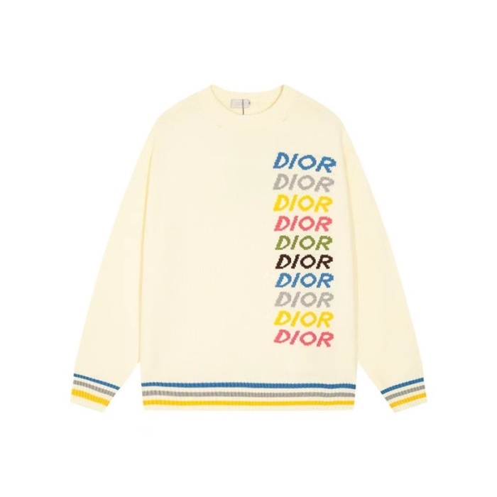 ディオールメンズアイボリークルーネックニットi895