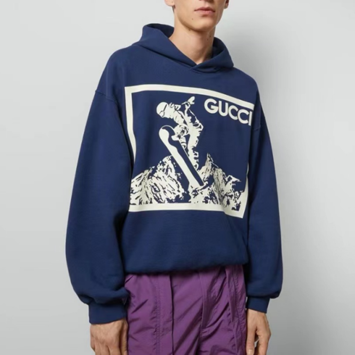 グッチメンズブルーフーディu1166