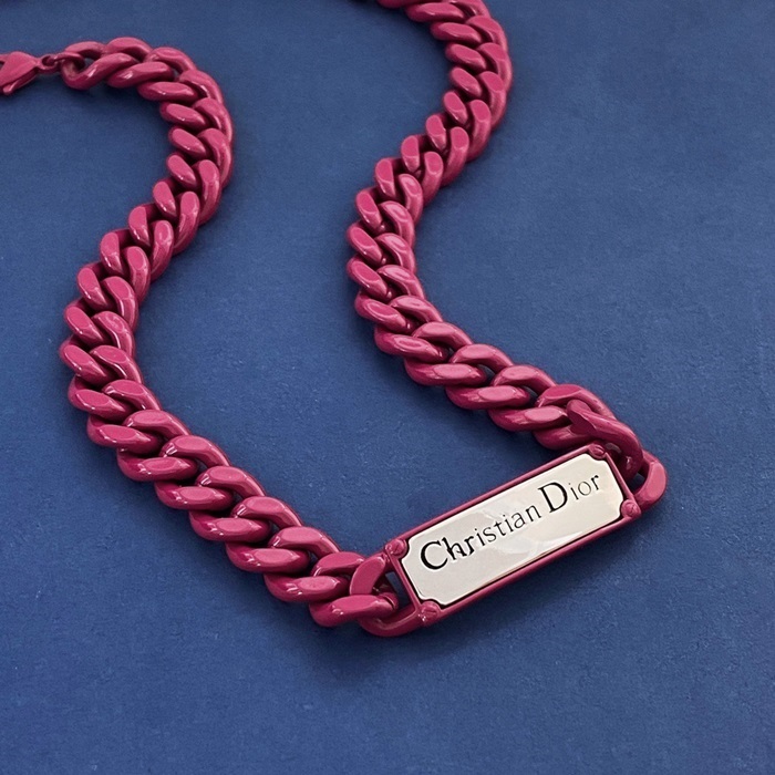 ディオールレディースホワイトゴールドネックレスc758