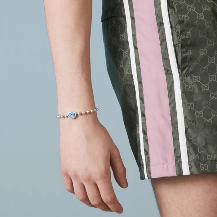 グッチレディースホワイトゴールドブレスレットc873