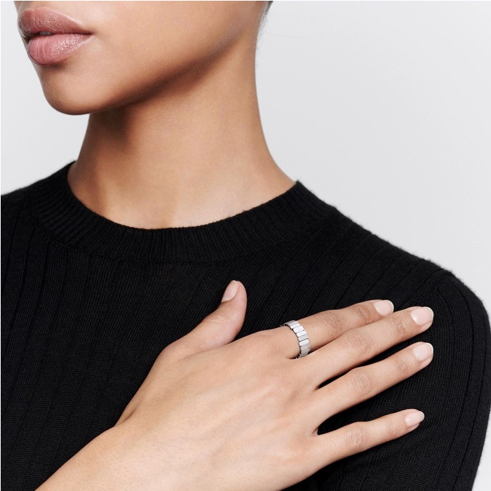 ディオールレディースホワイトゴールドリングc884