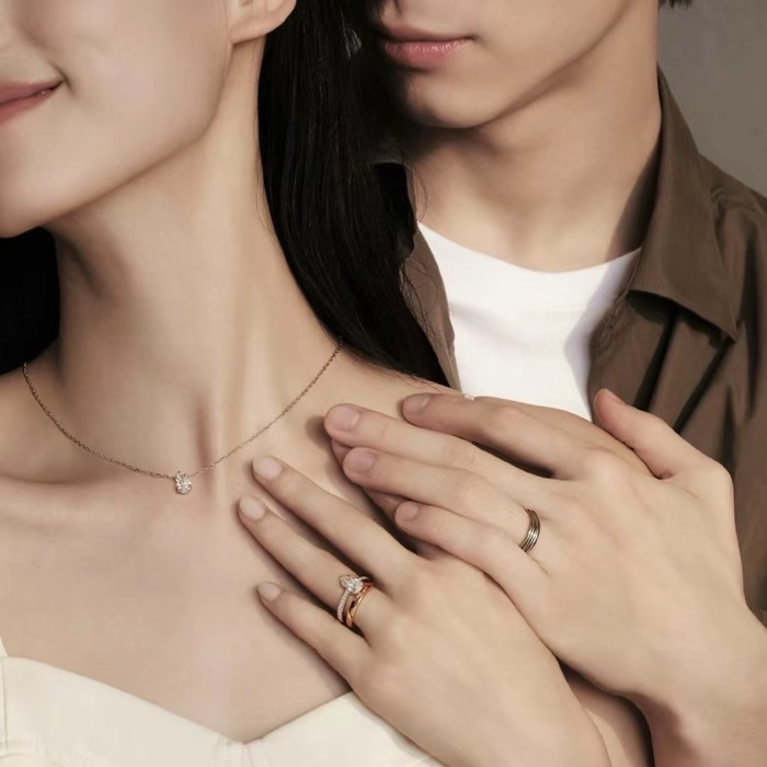 キューリンレディースホワイトゴールドリングc885