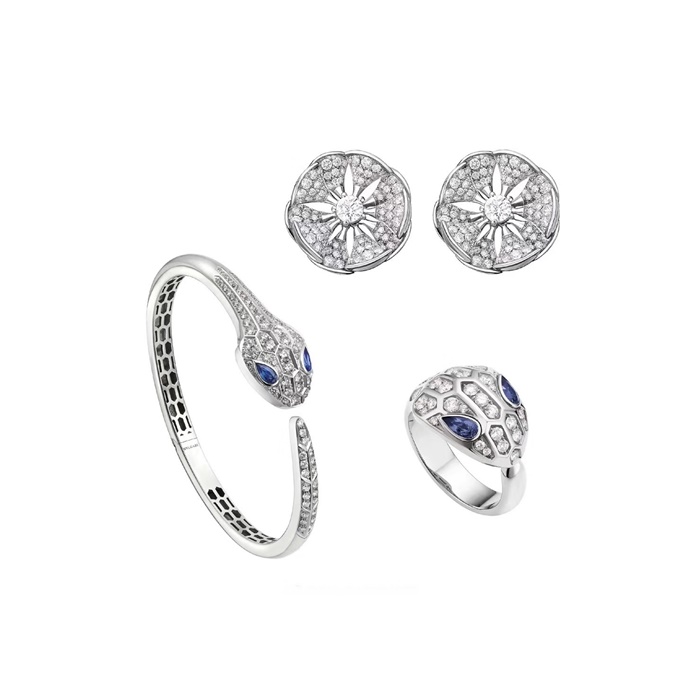 ブルガリレディースホワイトゴールドリングc895