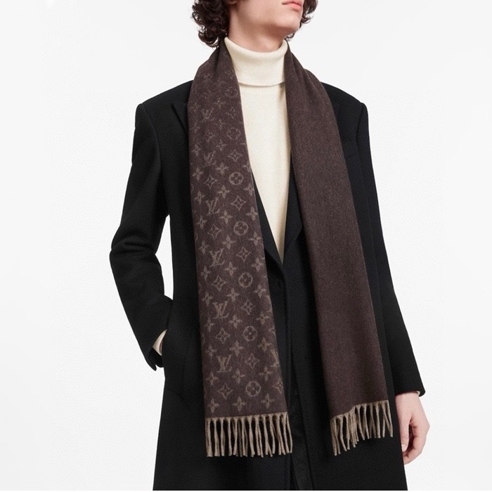 ルイヴィトンメンズブラウンマフラーc918