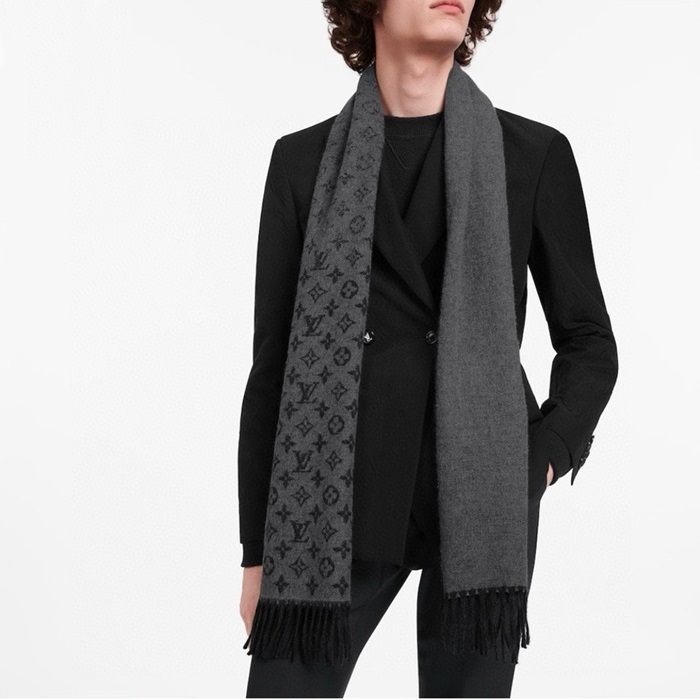 ルイヴィトンメンズグレーマフラーc919